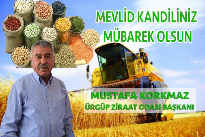 Ziraat Odası Başkanı Korkmaz'ın, Mevlid Kandili Mesajı