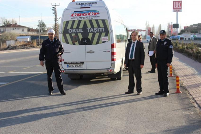 Ürgüp'te Okul Servisleri Denetimden Geçti