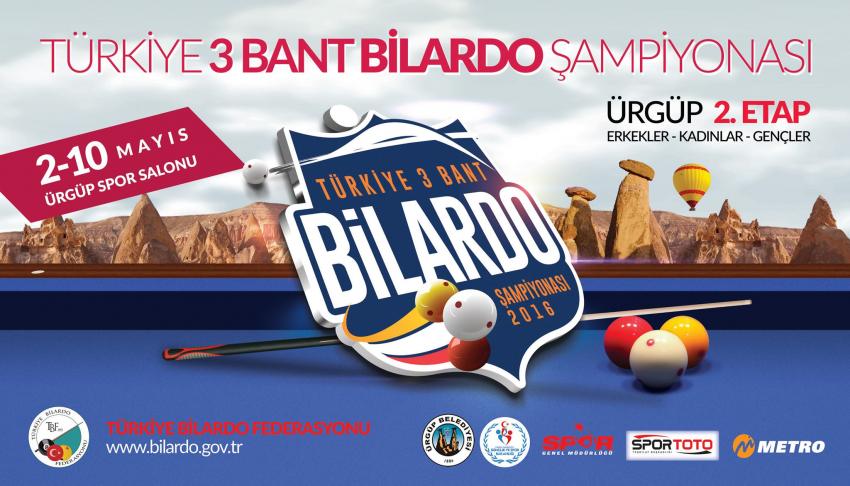 Türkiye 3 Bant Bilardo Şampiyonası Ürgüp'te Yapılacak
