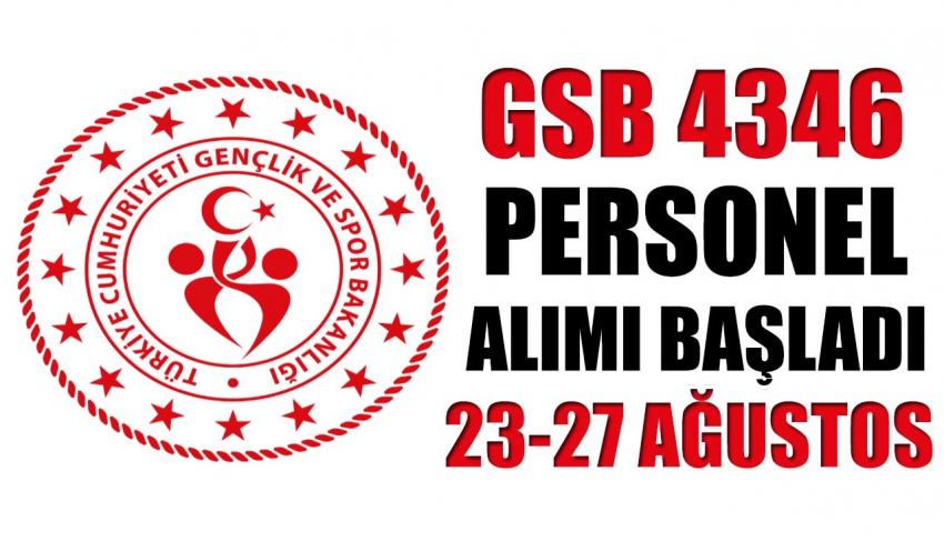 Gençlik ve Spor Bakanlığı 4.346 kişi Sürekli İşçi Alacak