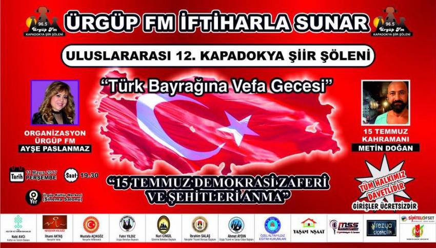 12. Kapadokya Şiir Şöleni Bugün Ürgüp'te Başlıyor