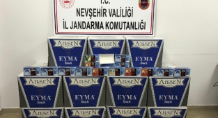 Ürgüp'te bandrolsüz makaron ele geçirildi