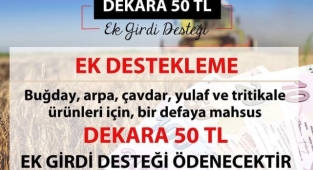 Ürgüp Ziraat Odası; Ek Girdi Ödemeleri Başlıyor
