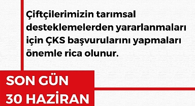 Ürgüp Ziraat Odası; ÇKS kayıtlarında son gün bugün 30 Haziran