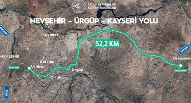 Nevşehir - Ürgüp - Kayseri Yolu'nda çalışmalar devam ediyor