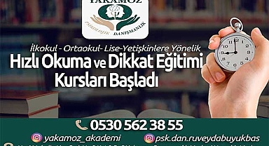 Hızlı Okuma ve Dikkat Eğitimi Kursları Yakamoz Akademi'de Başladı