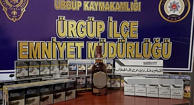 Ürgüp’te kaçak içki ve sigara ele geçirildi