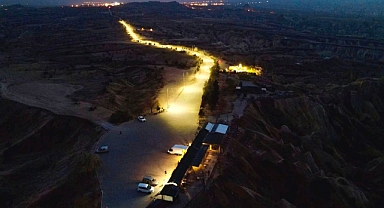 Ortahisar Kızılçukur Vadisi Işıklandırıldı