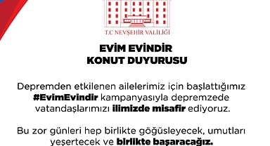 Nevşehir Valiliği 'Evim Evindir' duyurusu