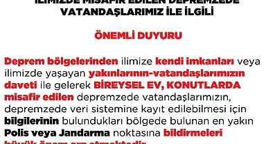 Valilik Duyurusu, Bireysel Ev ve Konutlarda Misafir Edilenler Hakkında