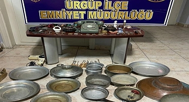 Ürgüp'te antika eşyaları çalan hırsız tutuklandı