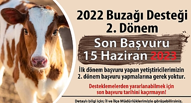 2022 yılı 2. Dönem buzağı desteği başvuruları başladı