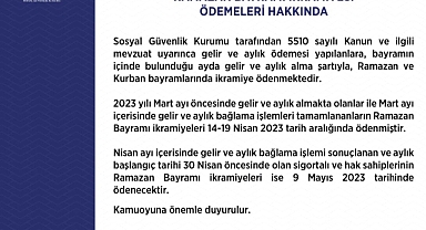 Bayram İkramiyesi Hakkında SGK Duyurusu