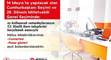 Nüfus Müdürlükleri 13-14 Mayıs'ta Açık Olacak