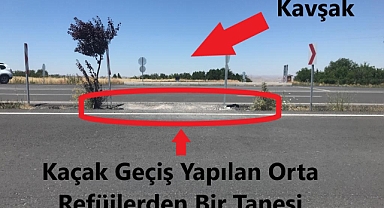 Ürgüp - Nevşehir Yolunda Orta Refüjden Kaçak Geçişler Trafiği Tehdit Ediyor