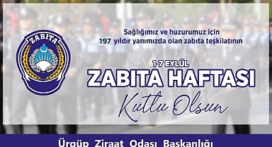 Ürgüp Ziraat Odası 'Zabıta Teşkilatımızın 197. Yılı Kutlu olsun'