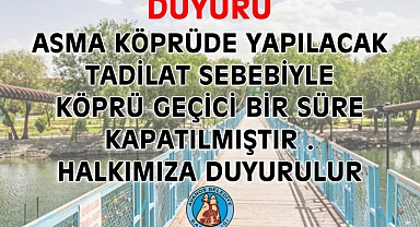 Avanos’ta asma köprü tadilata girdi