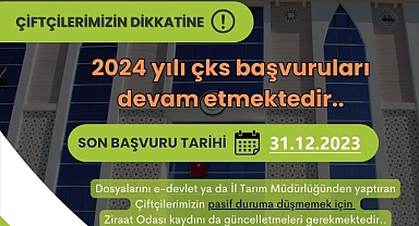 2024 Yılı ÇKS Kayıtları İçin Son 21 Gün