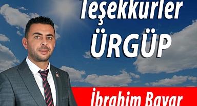 Belediye Başkan Aday Adayı Bayar'dan Teşekkür
