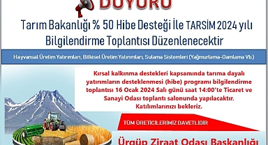 Kırsal kalkınma destekleri (hibe) tanıtım toplantısı