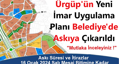 Ürgüp Yeni İmar Uygulaması Askı ve İtiraz Son Günü 16 Ocak 2024 Salı Bugün