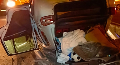 Direksiyon hakimiyetini kaybeden sürücü takla attı