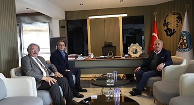 Başkan Genç, Halkbank Müdürü Polat İle Avanos Belediye Başkanı Sarıtaş'ı Ziyaret etti