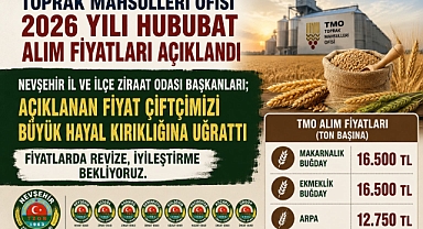 Nevşehir İl ve İlçe Ziraat Odası Başkanları, TMO’nun 2026 Hububat Alım Fiyatları Çiftçiyi Memnun Etmedi