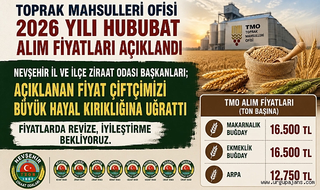 Nevşehir İl ve İlçe Ziraat Odası Başkanları, TMO’nun 2026 Hububat Alım Fiyatları Çiftçiyi Memnun Etmedi