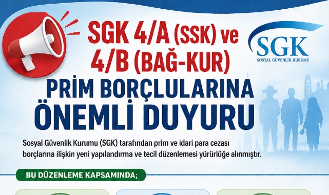SSK ve BAĞKUR PRİM BORÇLULARINA DUYURU