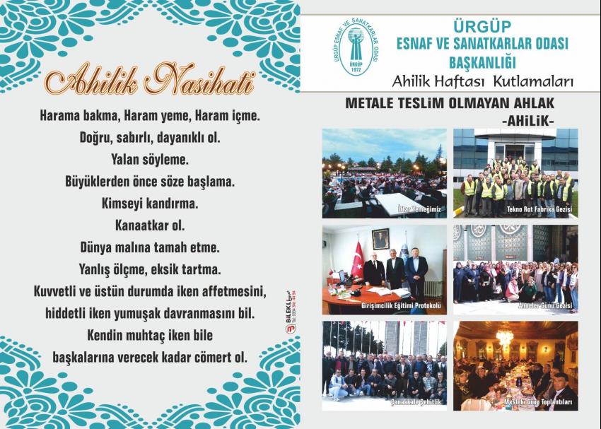 Ürgüp'te Ahilik Haftası Kutlanacak