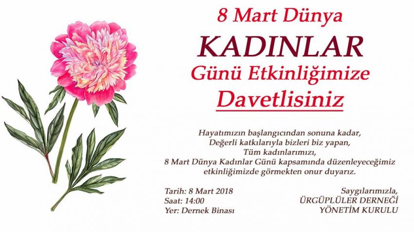 Ankara Ürgüplüler Derneği Kadınlar Günü Etkinliği