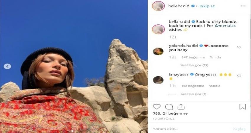 Bella Hadid'in Kapadokya'dan paylaştığı fotoğraflara beğeni yağıyor