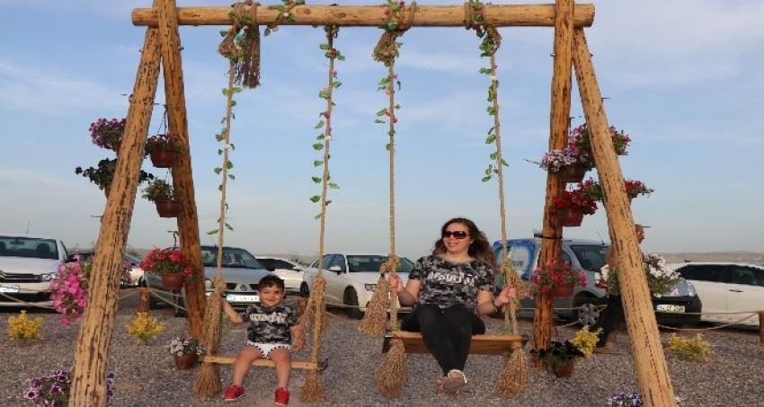 Kapadokya'da doğa harikası 'Gün batımı'