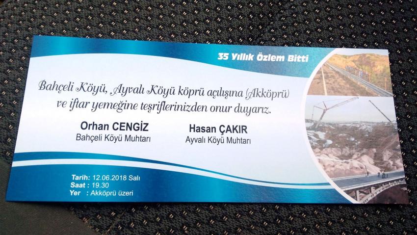 İki Köyü Birbirine Bağlayan Köprüde Açılış ile İftar Düzenlenecek