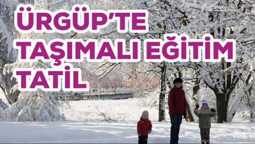 Ürgüp’te Taşımalı Eğitime Kar Tatili