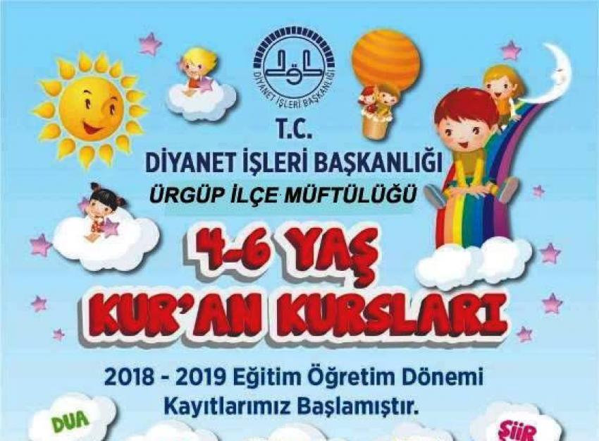 Ürgüp Müftülüğü 4 - 6 Yaş Kur'an Kursu Kayıtları Başladı
