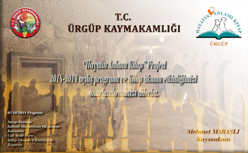 Hayatın Anlamı Kitap Proje Açılışı Avanos'ta Yapılacak