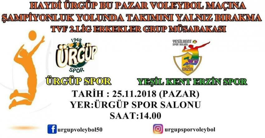 Ürgüp Spor Voleybol Takımı Erzin Spor'u Sahasında Ağırlayacak