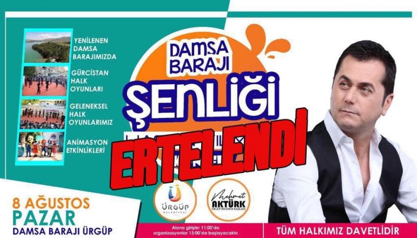 Damsa Barajı Şenliği İptal Edildi