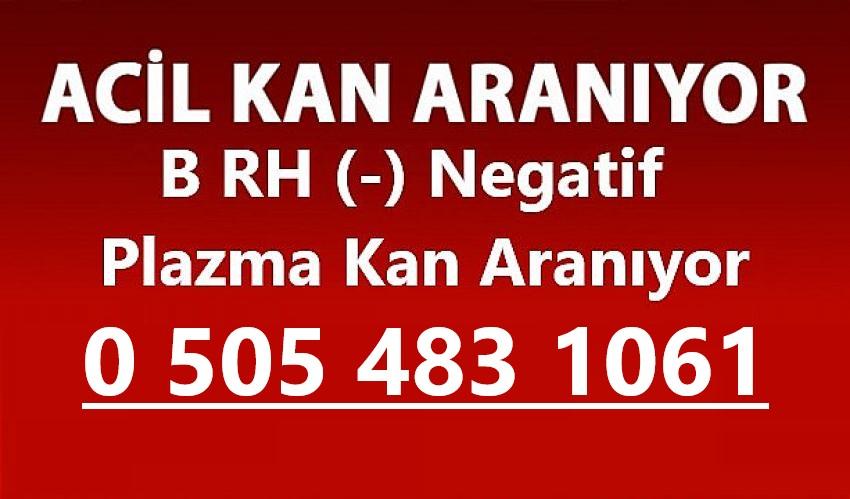 B RH (-) Negatif Plazma Kan Aranıyor