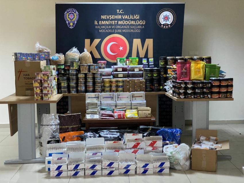 Ürgüp'te Kaçak Sigara ve Kaçak Nargile Tütünü Operasyonu
