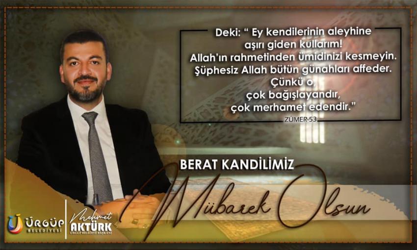 Belediye Başkanı Aktürk'ün Berat Kandili Mesajı