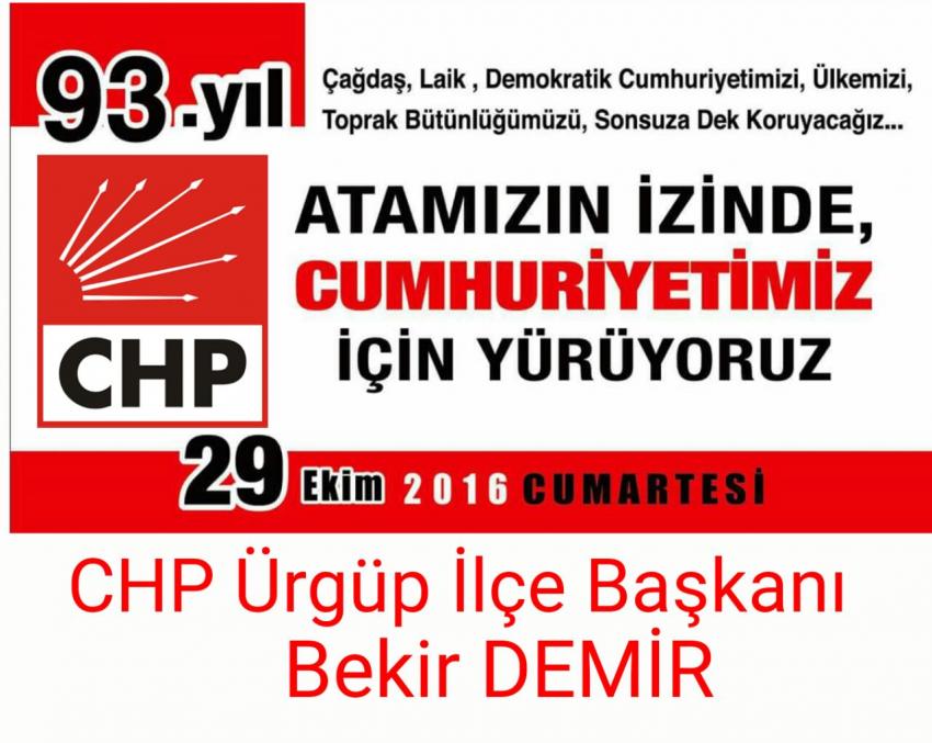 Ürgüp'te Cumhuriyet Yüryüşü Düzenlenecek