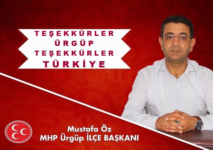 MHP İlçe Başkanı Öz'den Teşekkür ve Önemli Açıklama