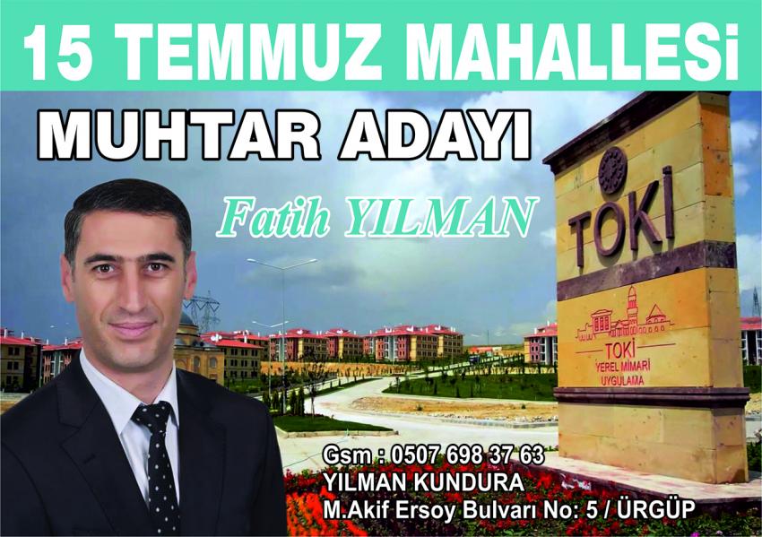 TOKİ Muhtar Adayı Fatih Yılman