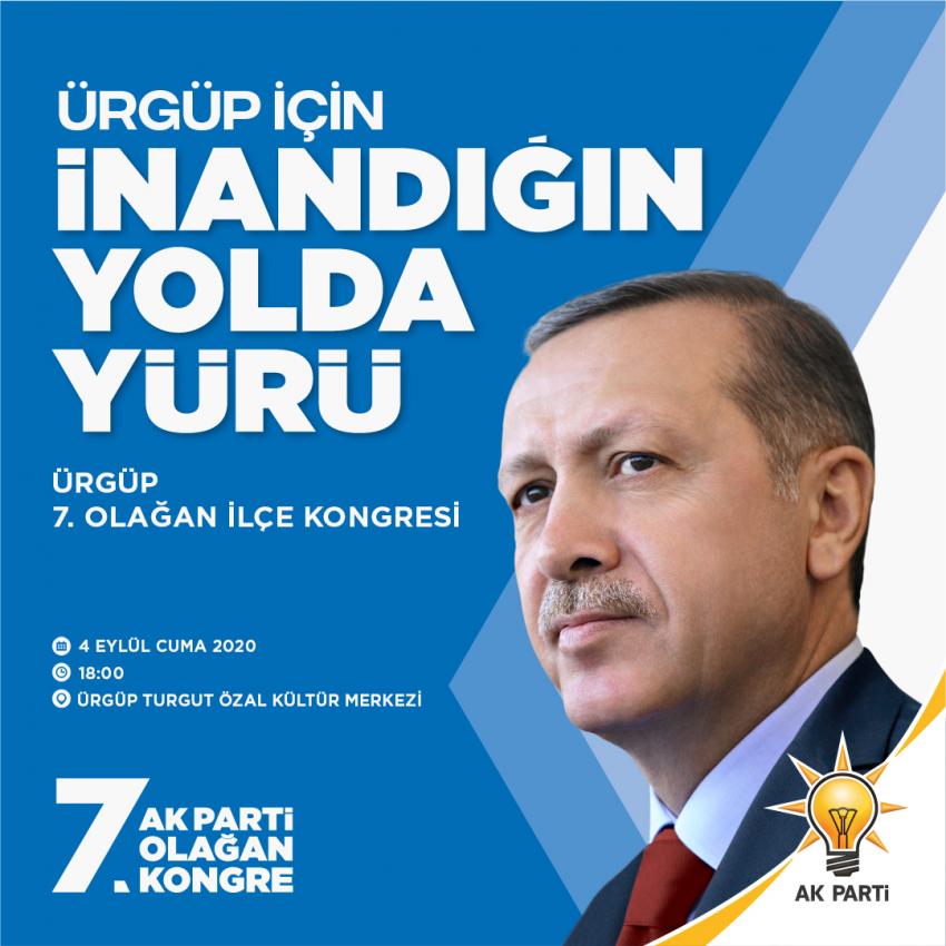 AK Parti Ürgüp İlçe kongresi 4 Eylül Cuma günü yapılacak