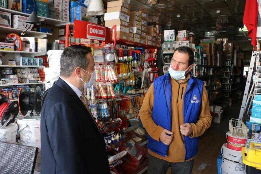 AK Parti İlçe Başkanı Kahraman ve Belediye Başkanı Aktürk'ten Sanayi esnafına ziyaret