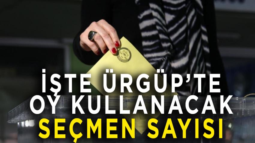 Ürgüp'te Oy Kullanacak Seçmen Sayısı