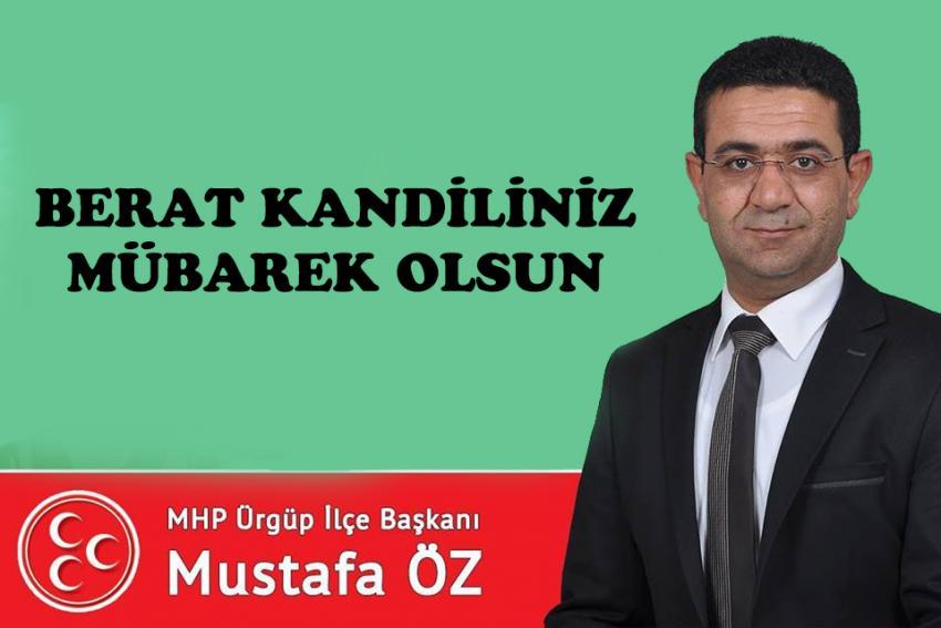 MHP ilçe Başkanı Mustafa Öz'ün Kandil Kutlama Mesajı